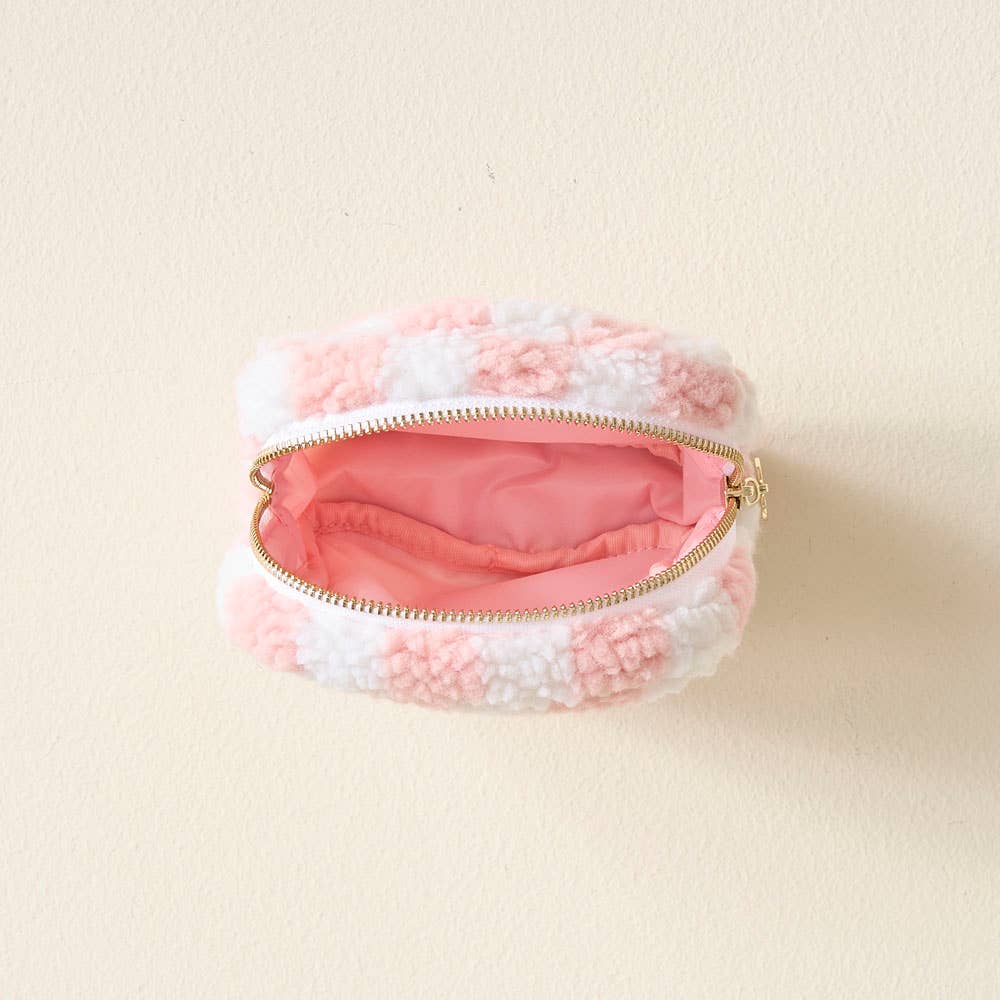 Teddy Pouch Check Blush