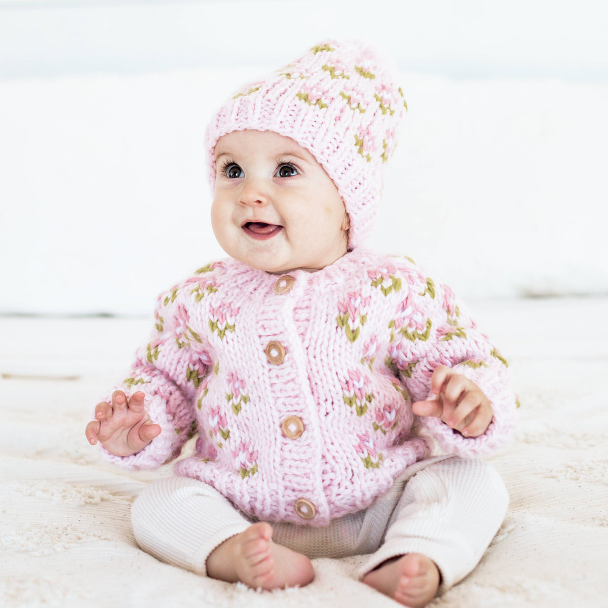 Bitty Blooms Blush Beanie Hat for Baby & Kids