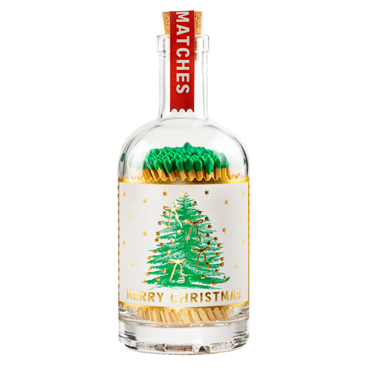 Christmas Tree Glass Bottle - Safety Matches 🎄