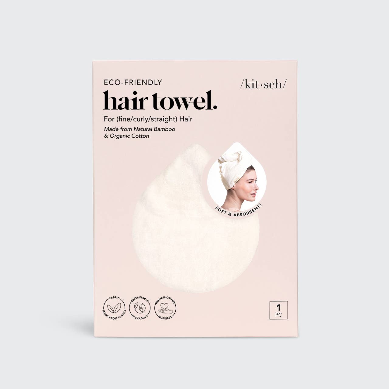 Kitsch Ivory Quick Dry Hair Towel