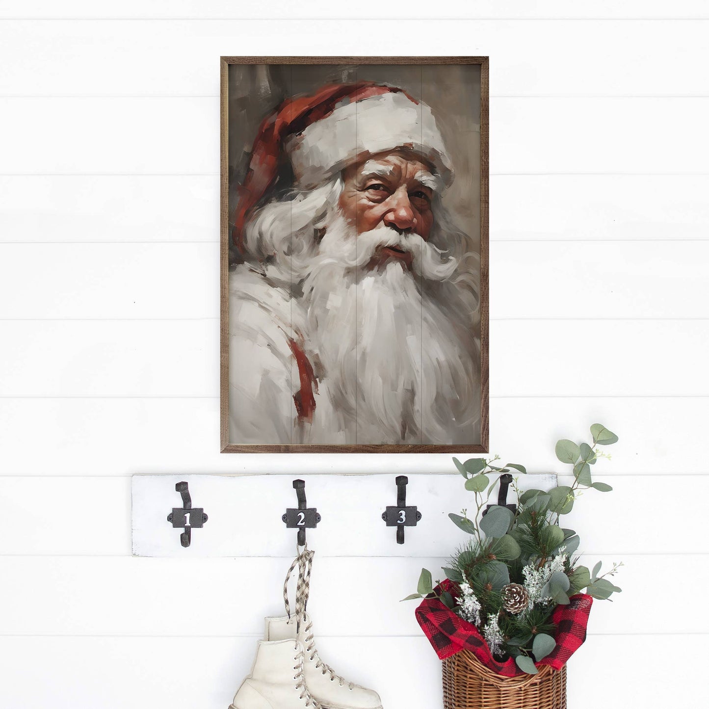 Santa Portrait In White