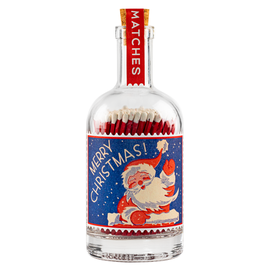 Father Christmas Glass Bottle - Safety Matches 🎄