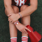 "Game Day" Crimson & White Hair Tie Bracelets