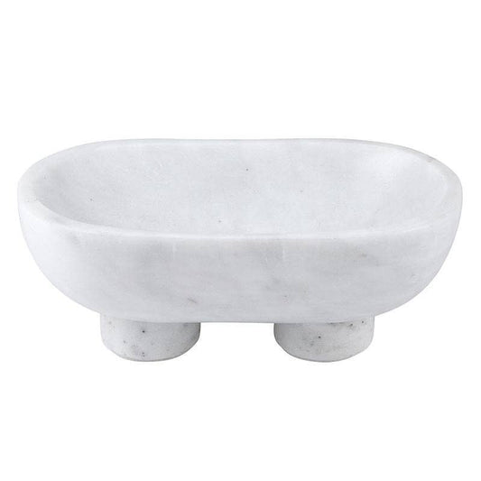 White Marble Footed Bowl