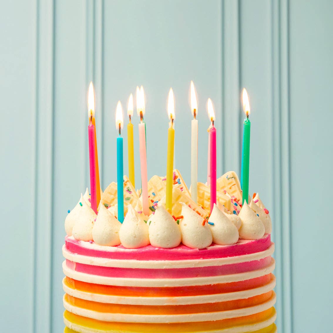 Rainbow Birthday Candles - 16 Pack