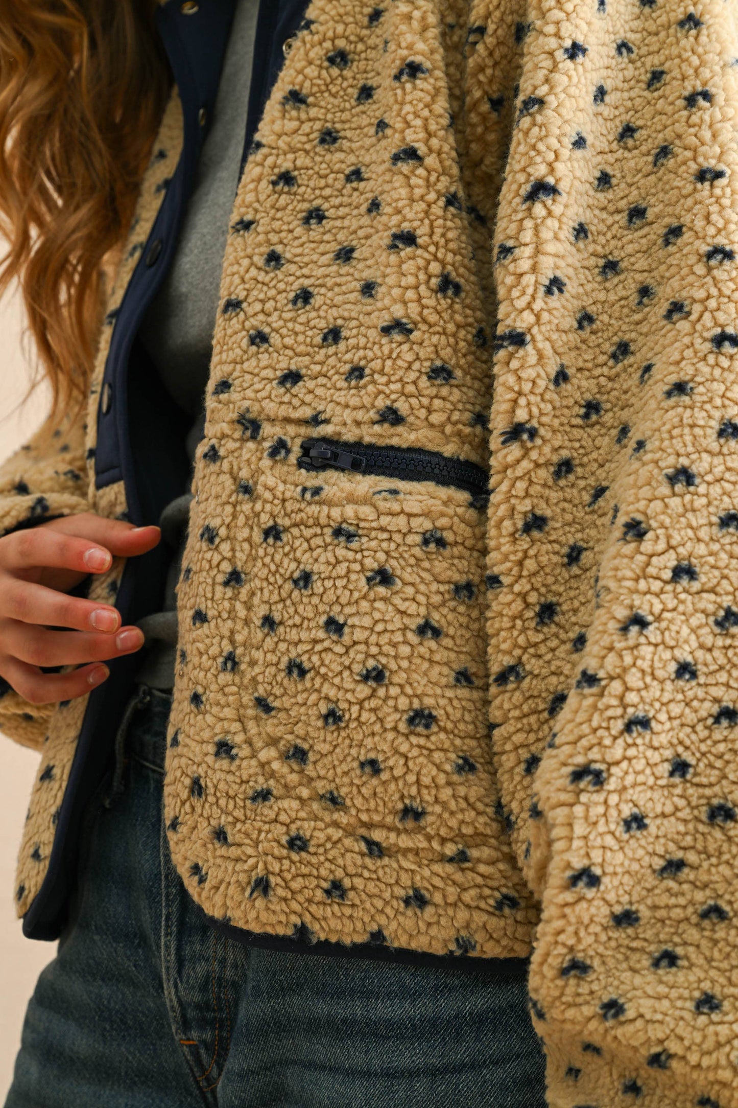 Cappuccino Dot Sherpa Jacket