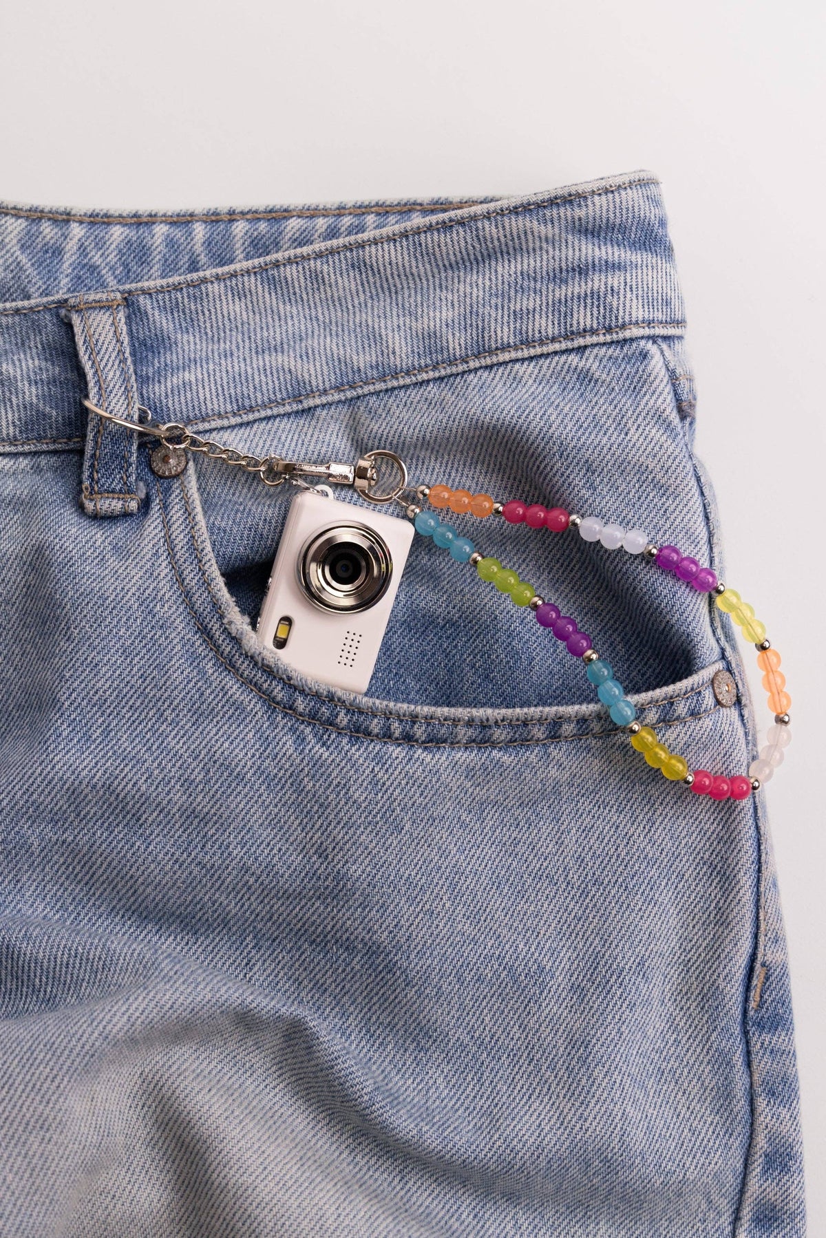 Mini Digital Camera with Beaded Lanyard