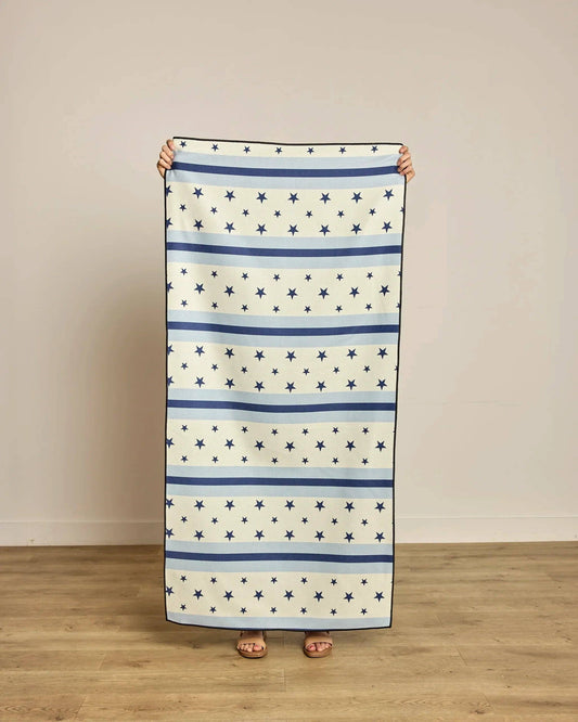 Geometry Regatta Navy Beach Towel