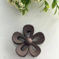 Matte Brown Floral Hair Clip