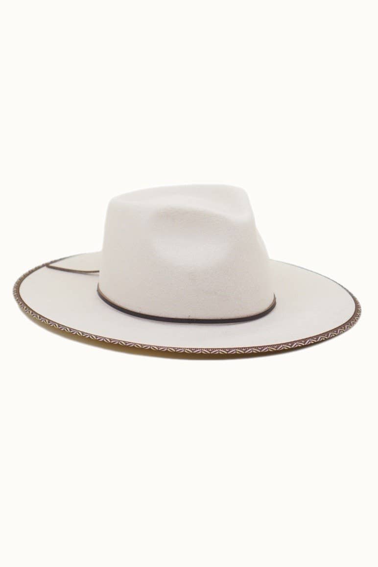 Avril Tribal Wool Wide Brim Hat