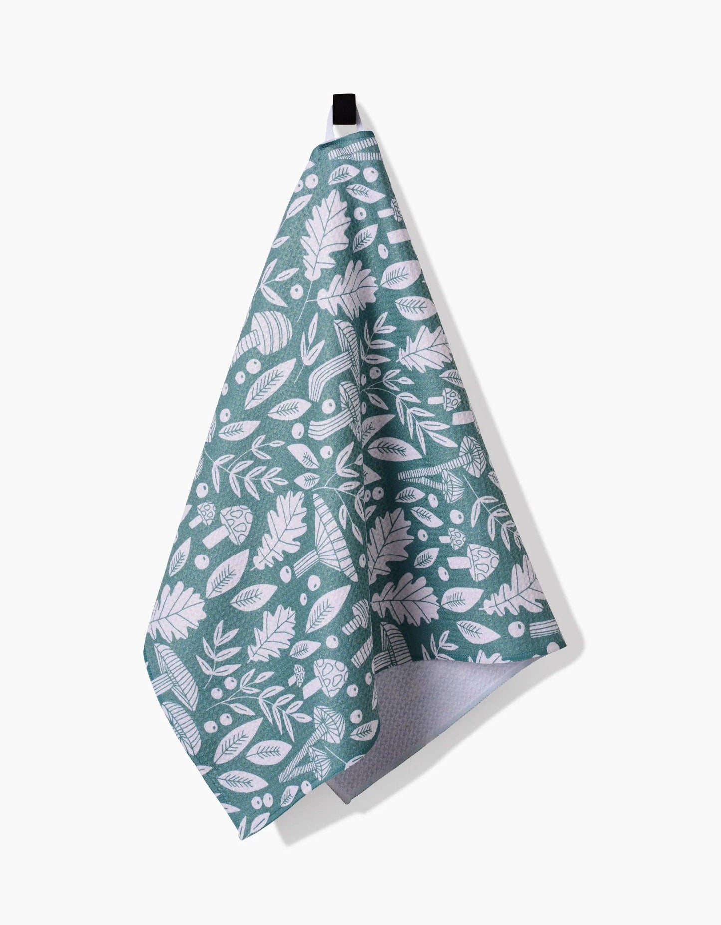 Fall Mushrooms And Leaves Tea Towel