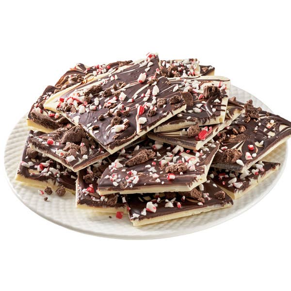 White and Dark Chocolate Peppermint Cookie Bark