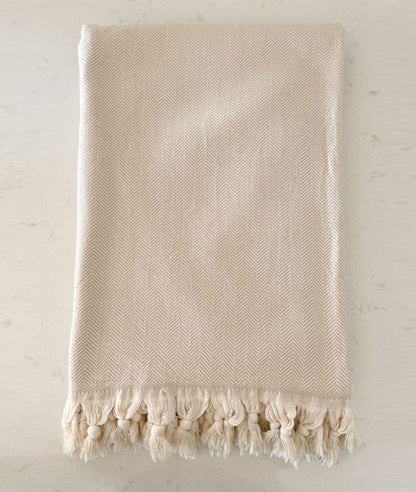 Herringbone Fringe Throw