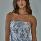 Floral Smocked Strapless Midi