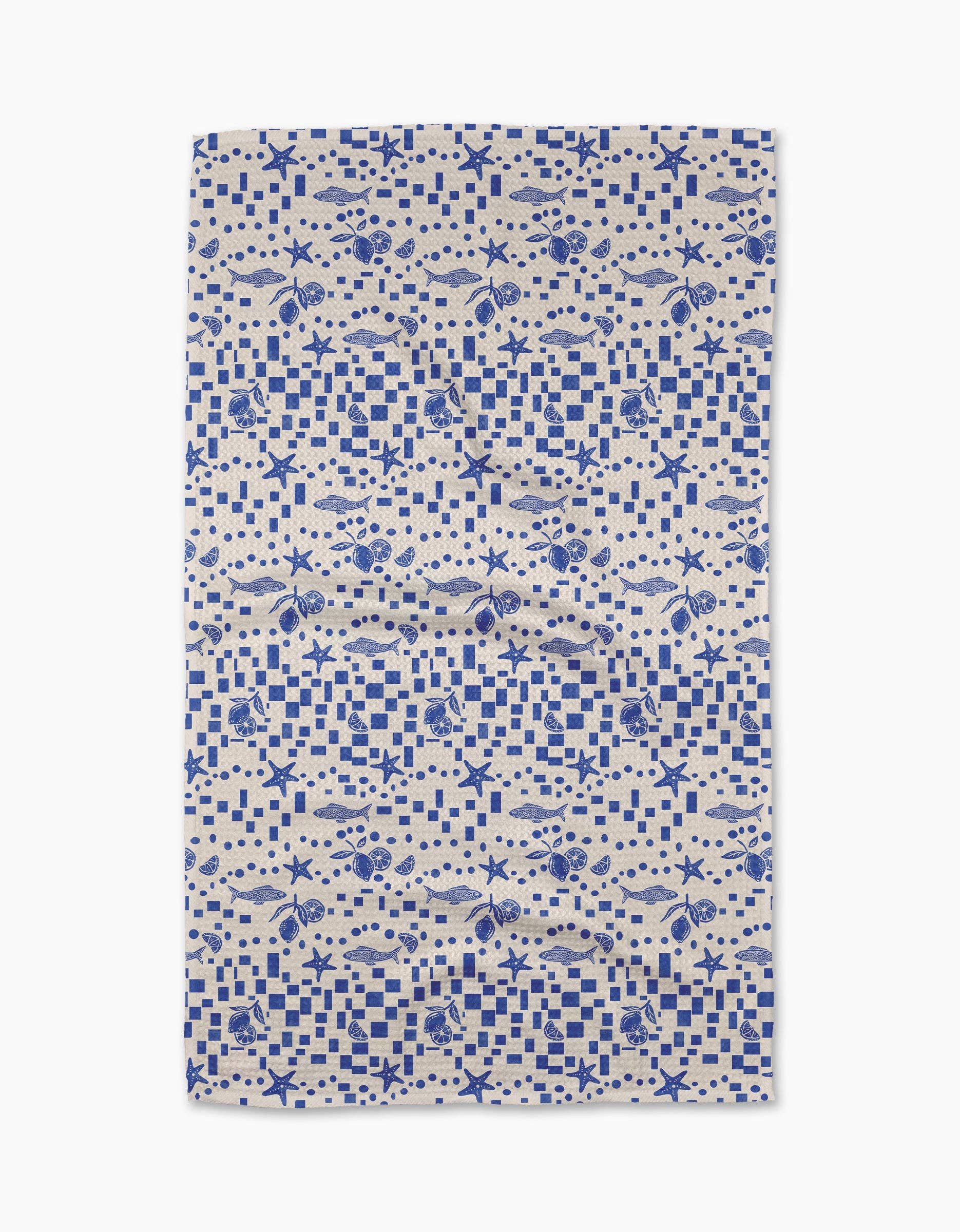 Geometry Santorini Tile Tea Towel