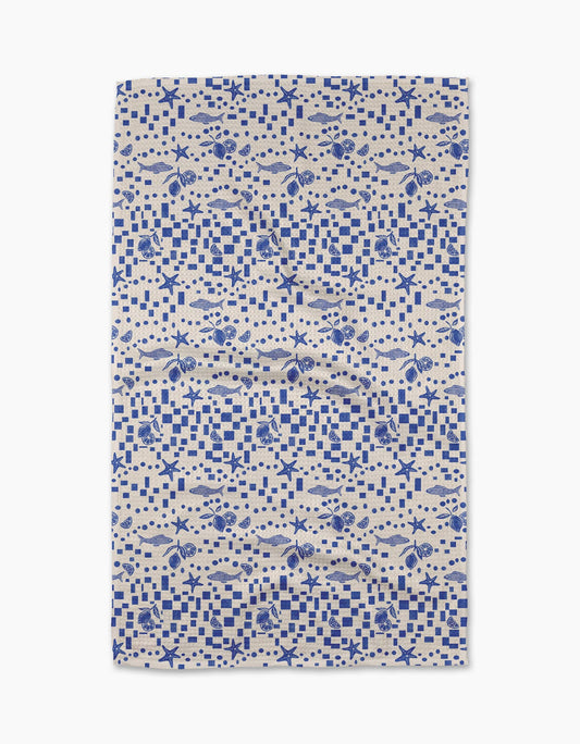 Geometry Santorini Tile Tea Towel