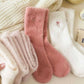 Winter Bow Plush Crew Socks
