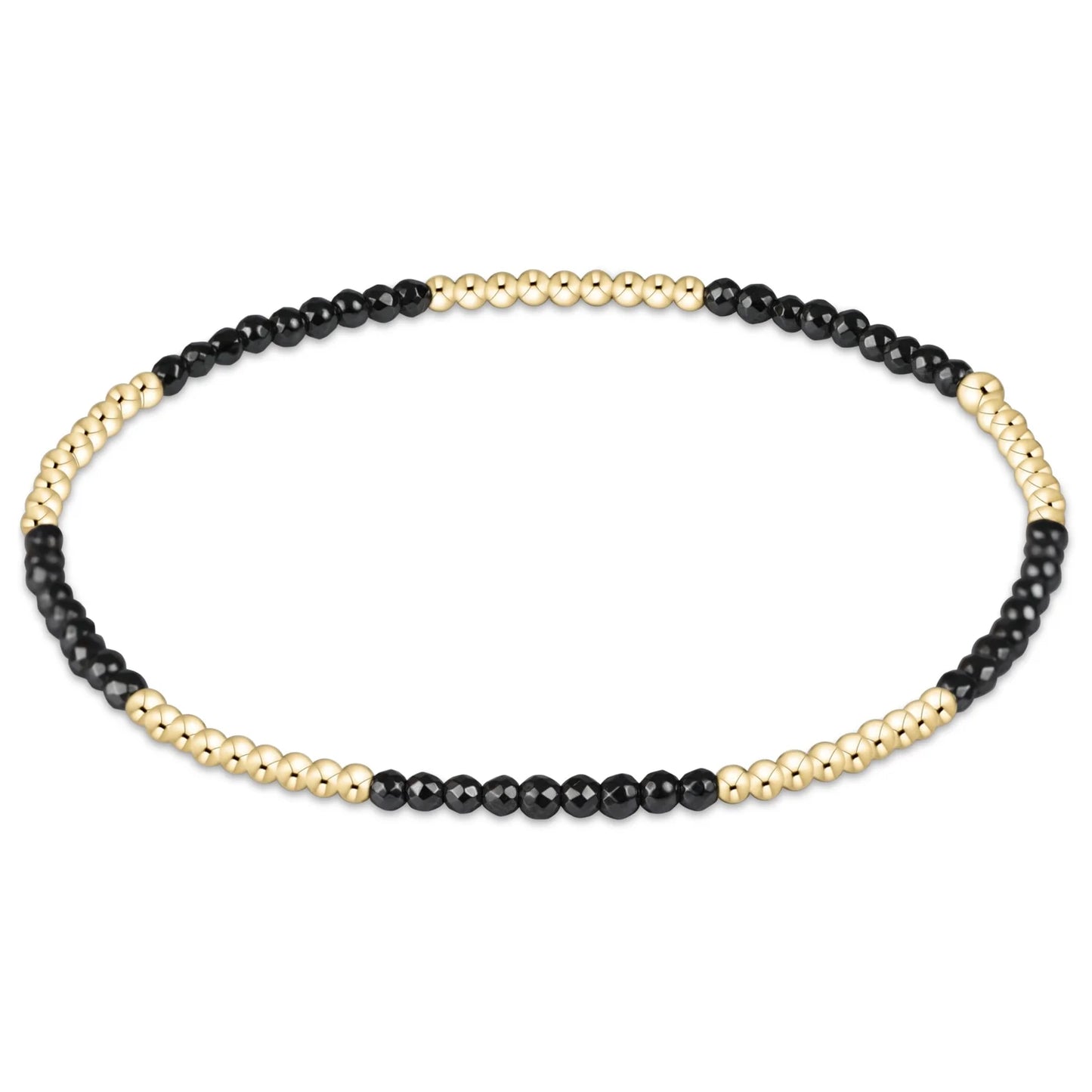 Enewton Blissful Pattern Faceted Hematite 2mm Bead Bracelet