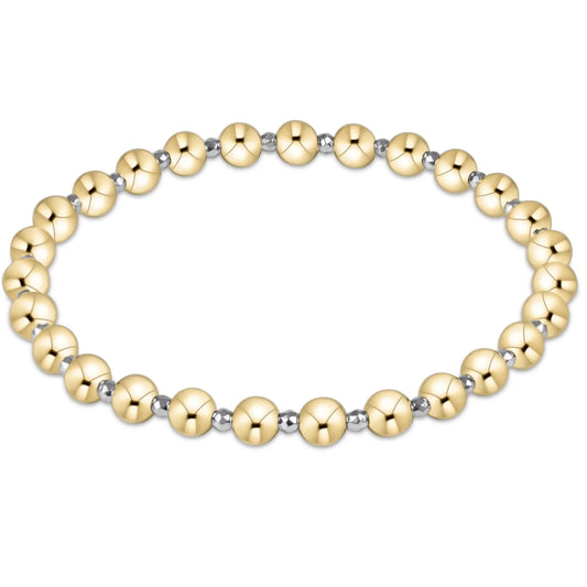 Enewton Silver Faceted Grateful Pattern 5mm Bead Bracelet