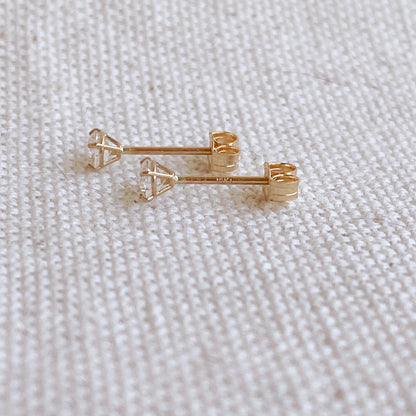 Solid Gold CZ Studs
