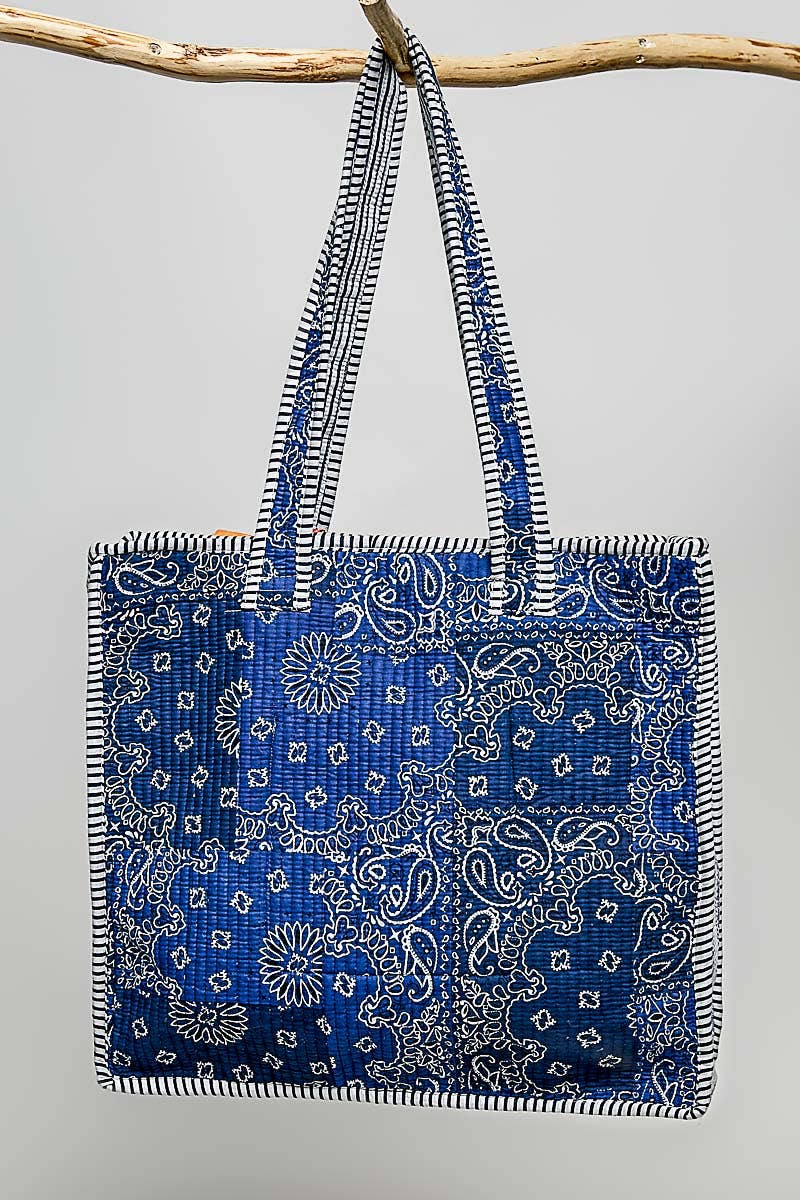 Quilted Paisley LOVE Tote Bag