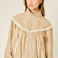 Lace Shirring Bomber Jacket
