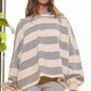 Striped Fleece Sweatshirt Hoodie