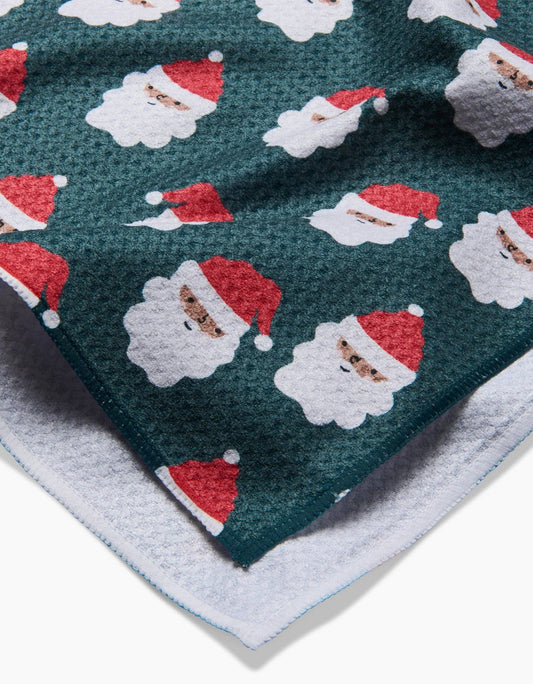 Geometry Santa Santa Tea Towel