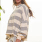 Striped Fleece Sweatshirt Hoodie