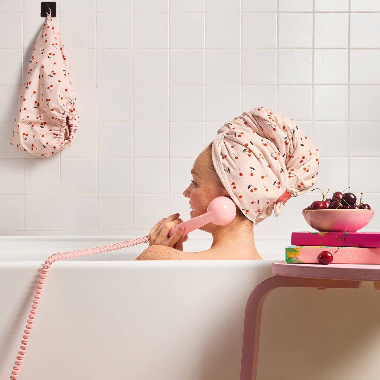 Cherry Hair Towel Wrap