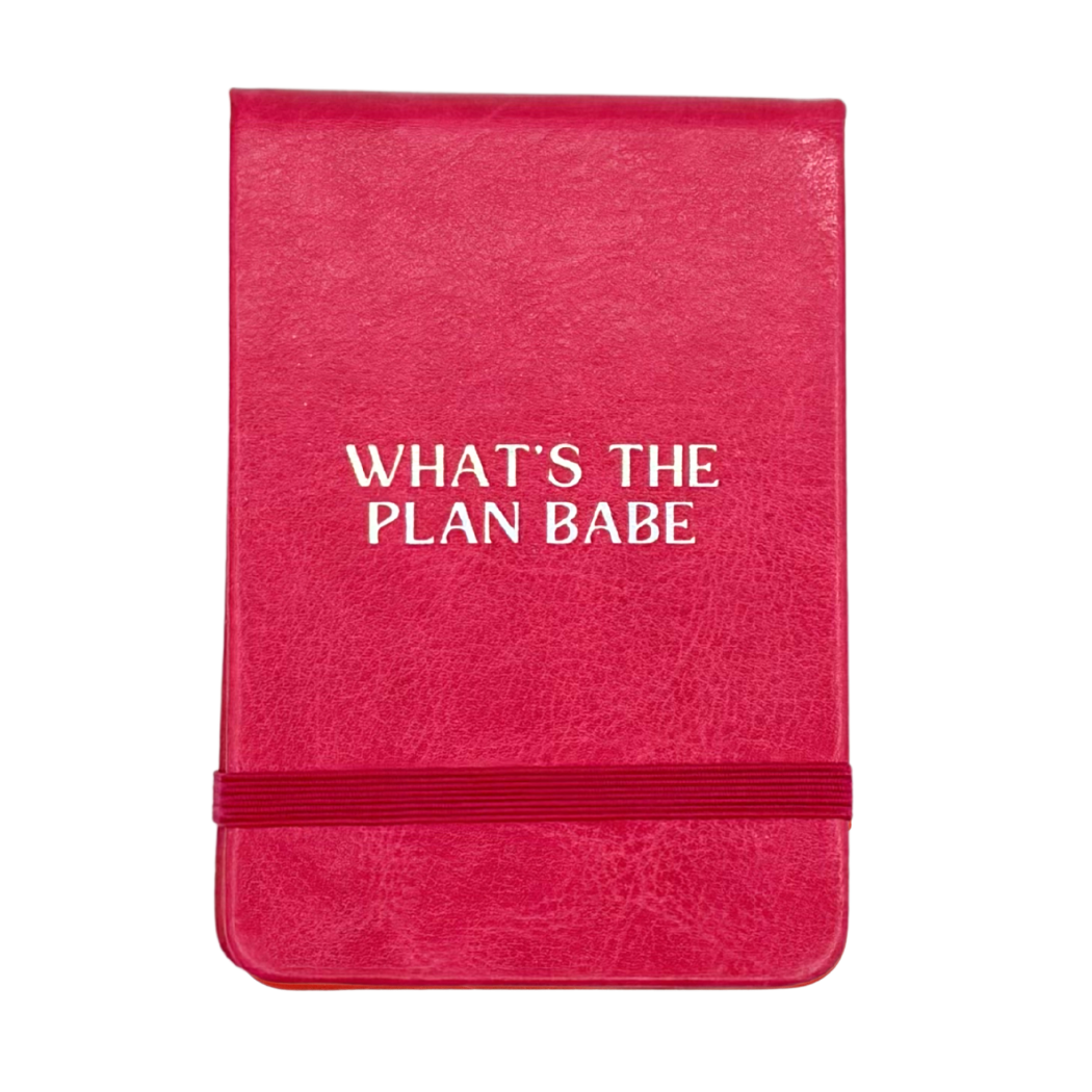 What's The Plan Babe Leather Pocket Journal