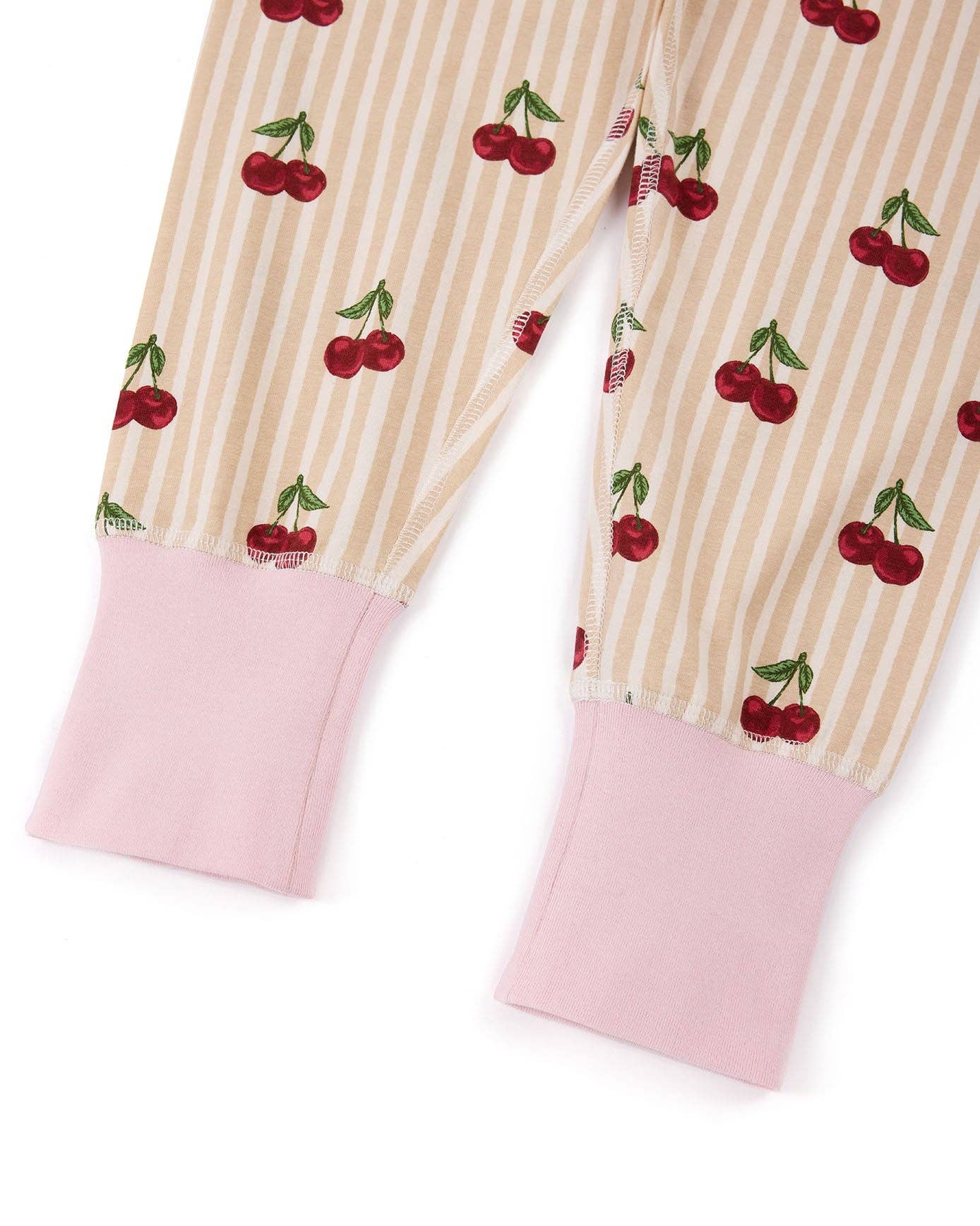 Kids Organic Cotton Cherry Stripe Print Long Pajama Set