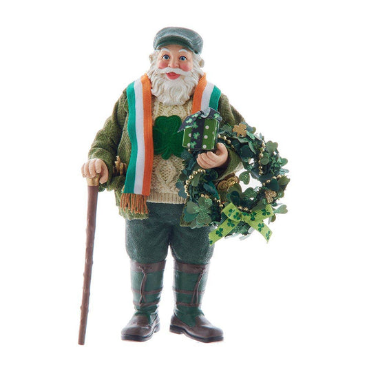 Musical Irish Santa W/ Wreath