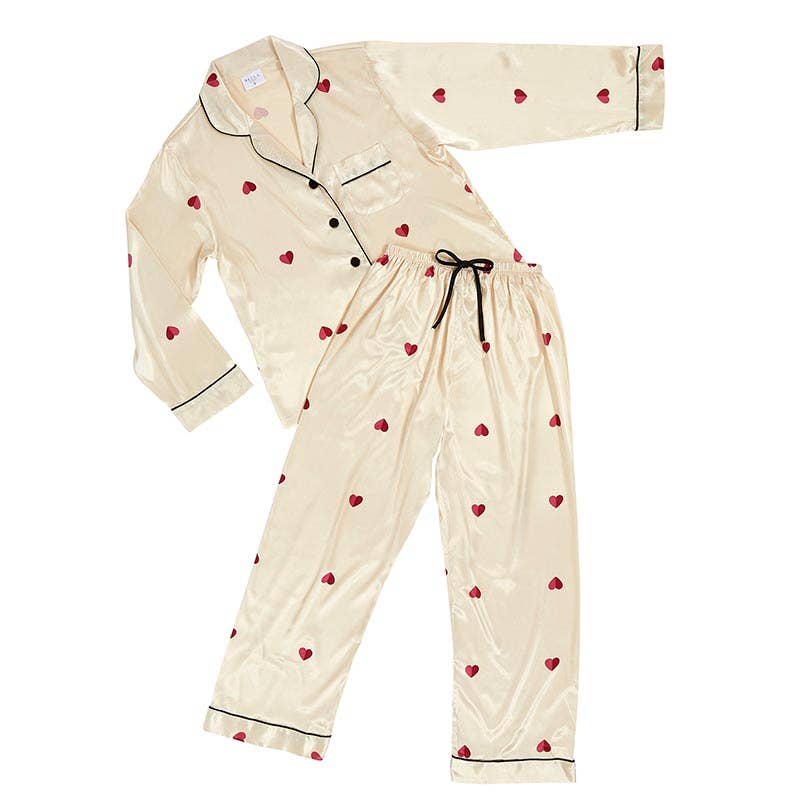 Hearts Satin Pajamas