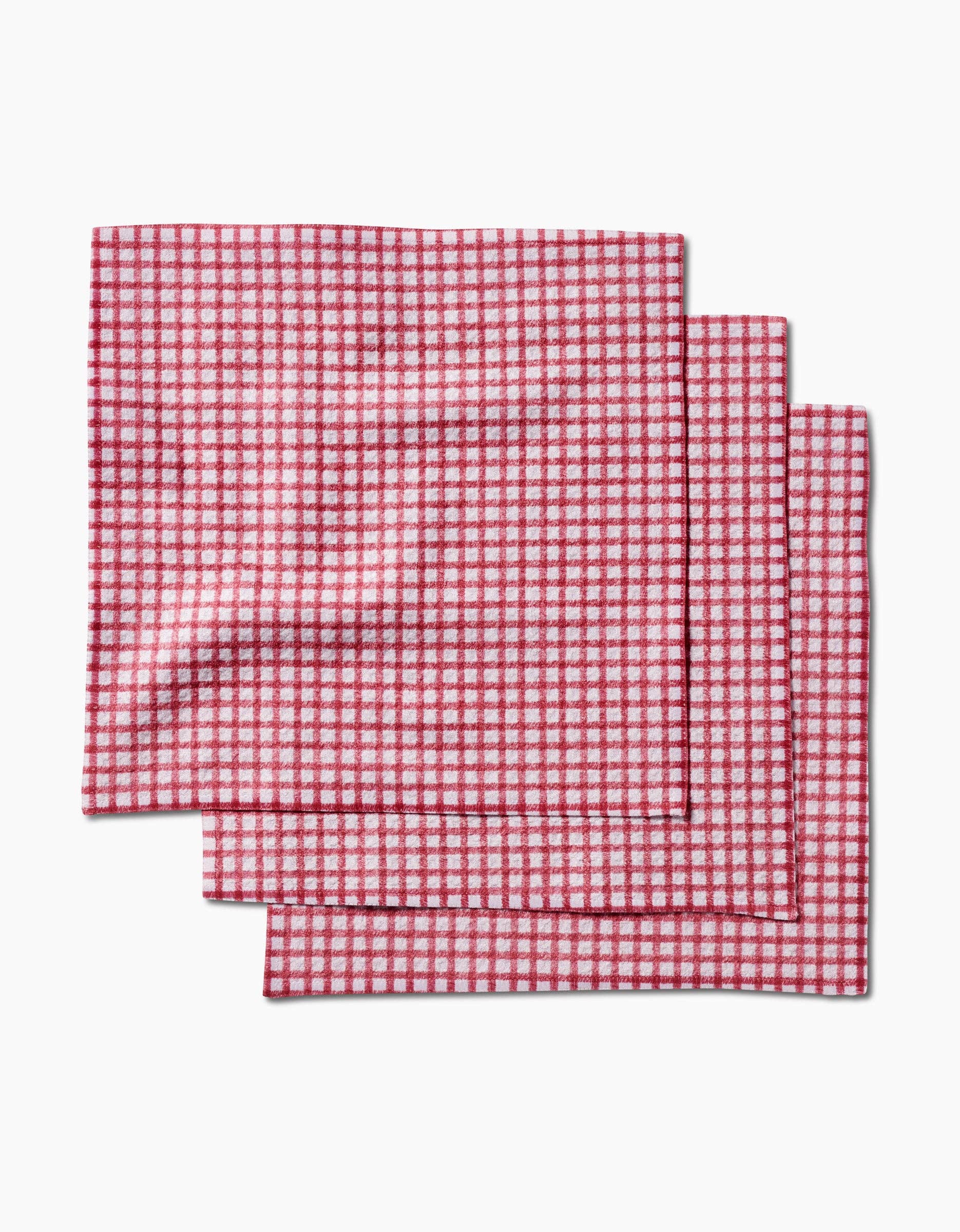 Geometry Fireside Plaid Red Discloth Set