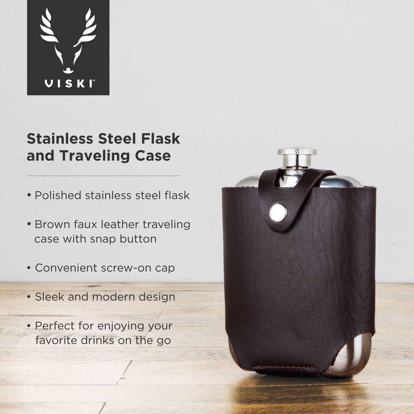 Stainless Steel Flask with Traveling Case