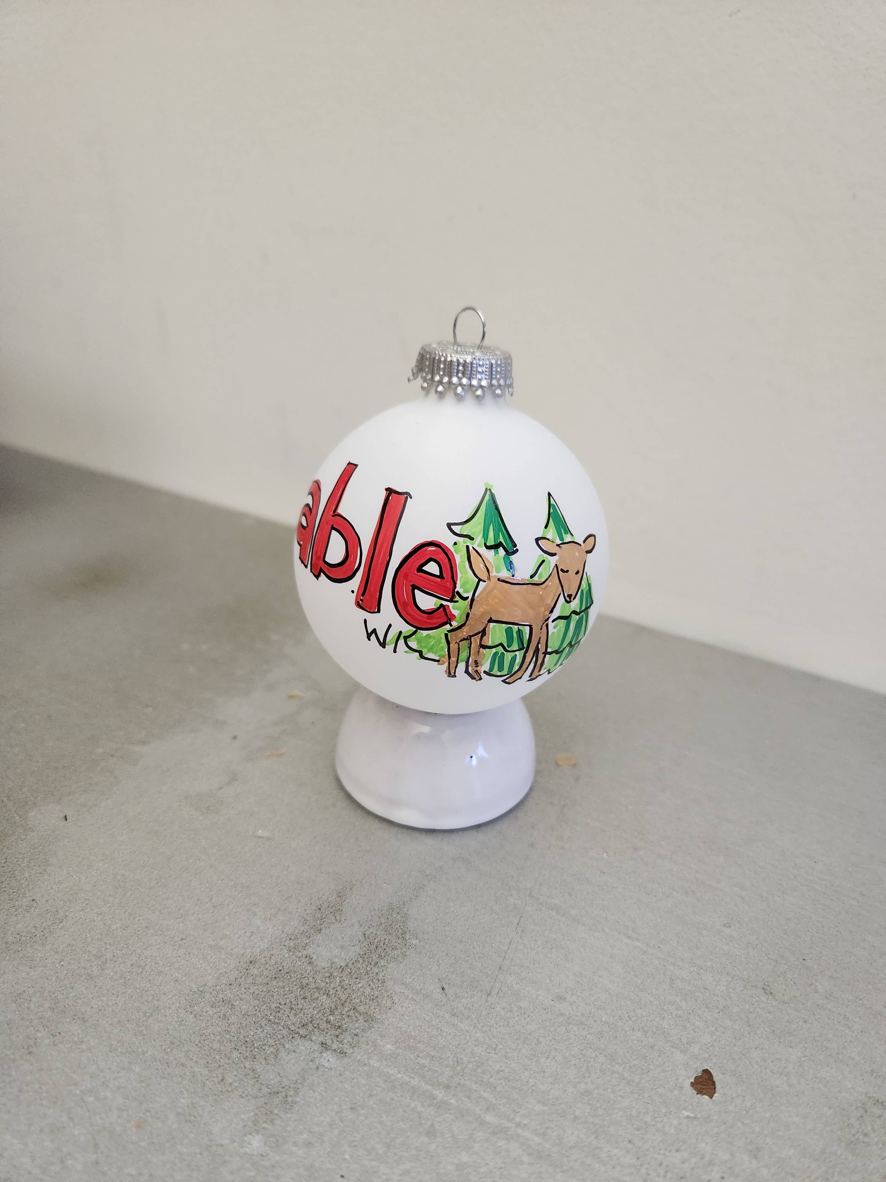 Mount Prospect Hand Painted Glass Ball Ornament