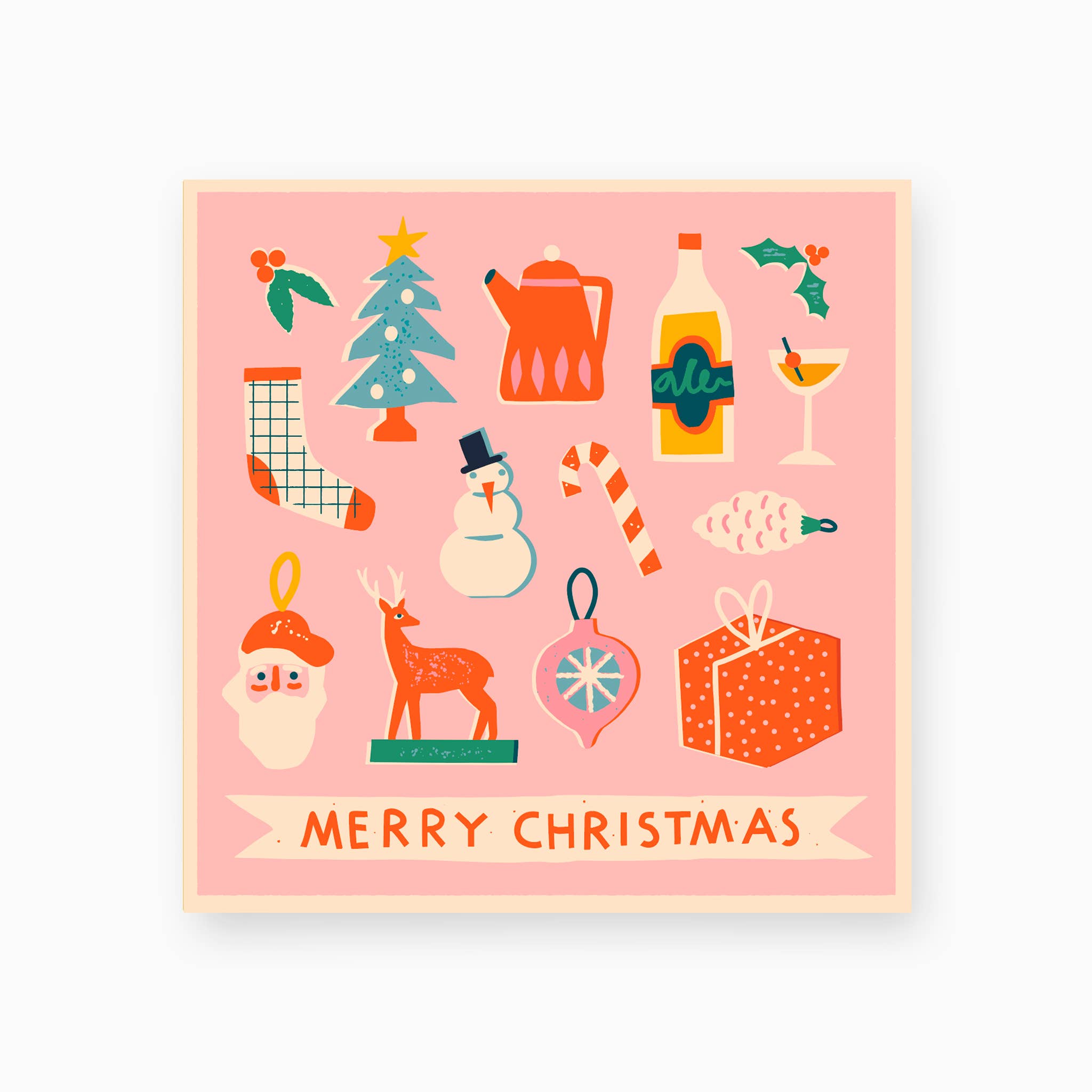 Pink Vintage Christmas Matchbox