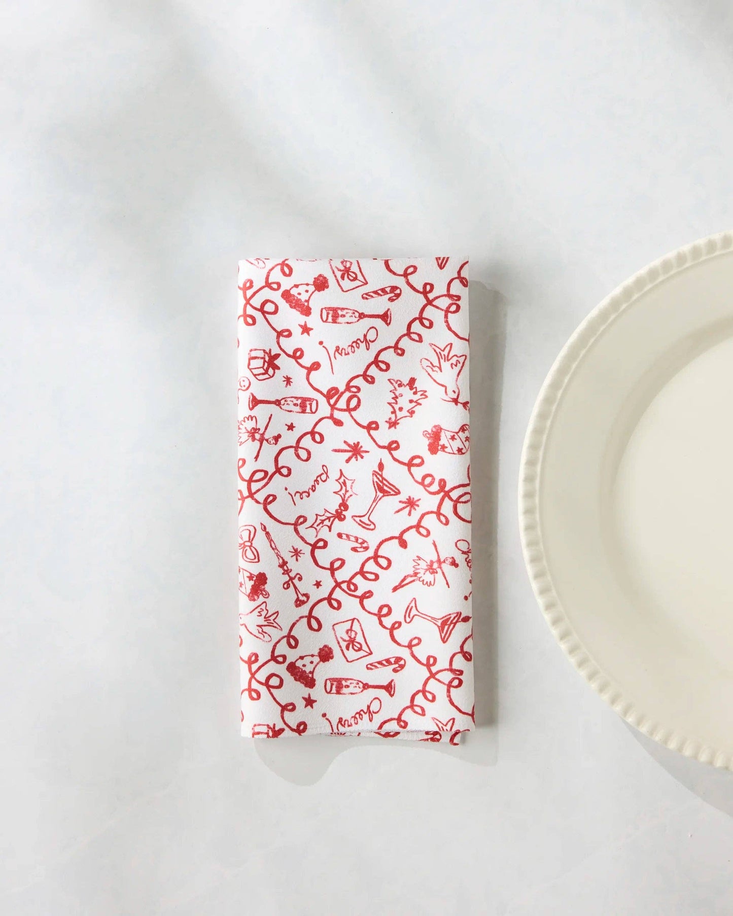 Geometry Holiday Doodles Dinner Napkin Set