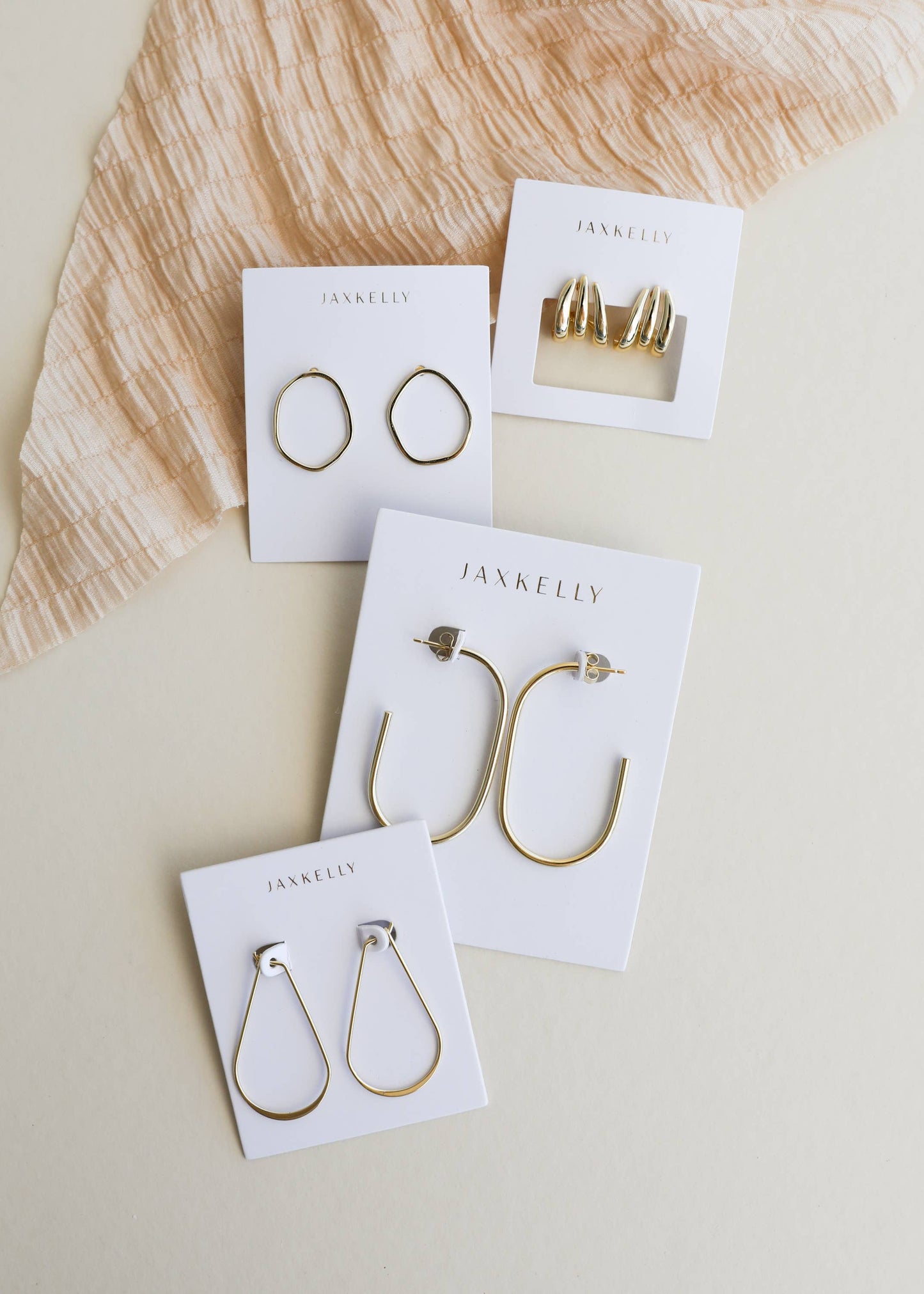 Gold Three Hoop Huggie