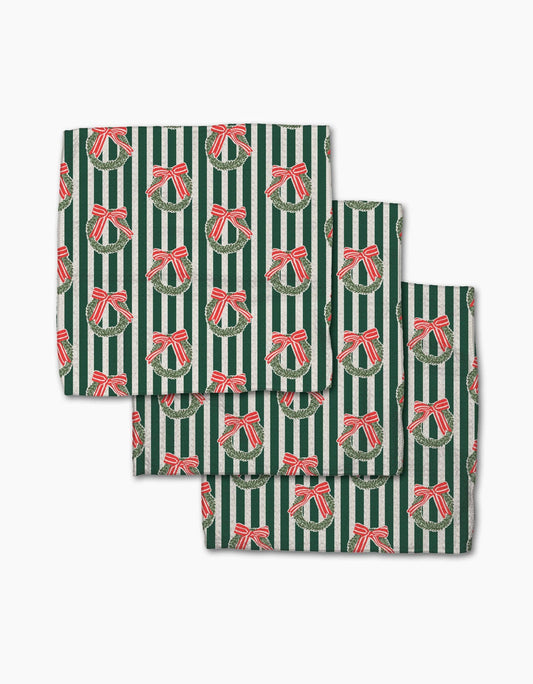 Geometry Green Wreaths Dishcloth Set