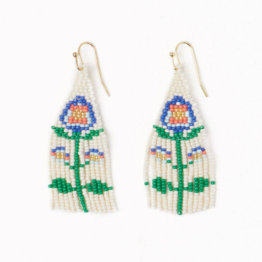 Audrey Small Seed Bead Poppy Earrings