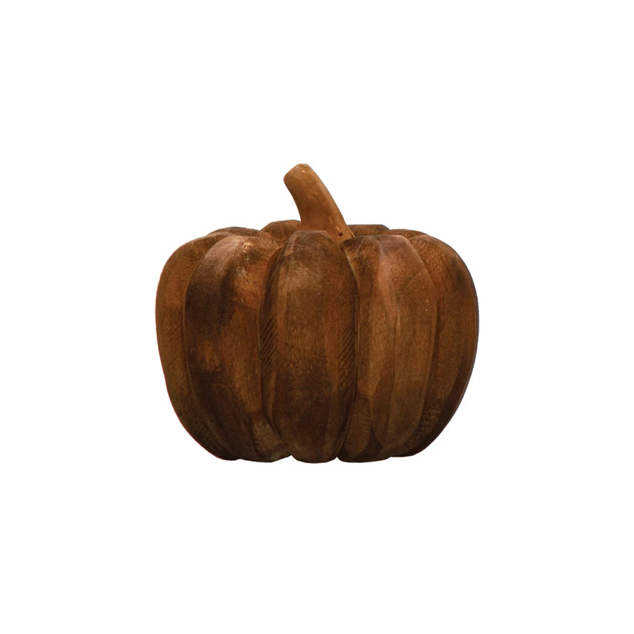 Carved Wood Pumpkin