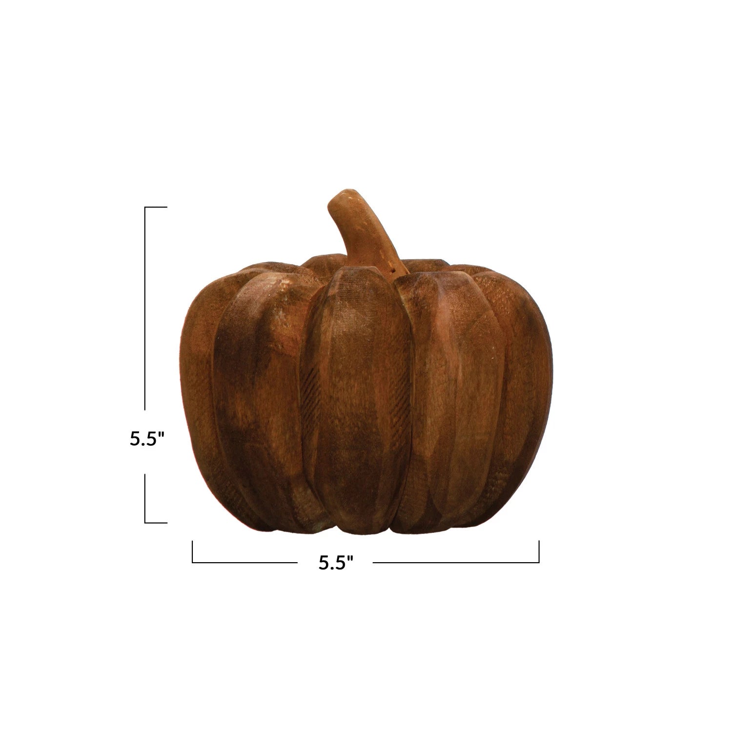 Carved Wood Pumpkin