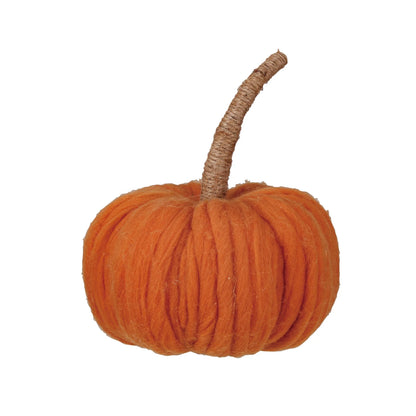 Wool Pumpkin with Jute Stem