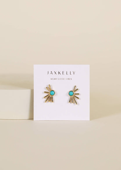 Sun Ray Gold Earrings