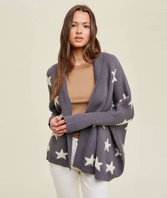 Charcoal Star Cardigan