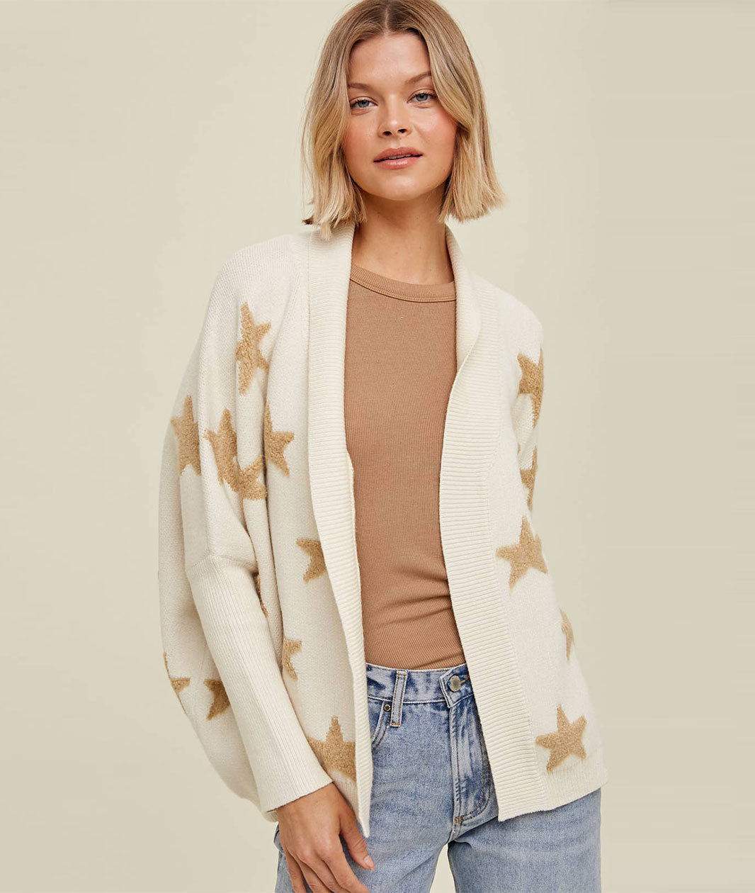 Cream Star Cardigan