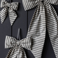 Striped Charcoal & Gold Fabric Bow