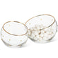 Angled Bowl with Gold Dots